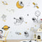 RARJSM Wall Stickers, Astronaut Planet Outer Space Stars DIY Vinyl Removable Large Decals for Kids Bedroom Living Room