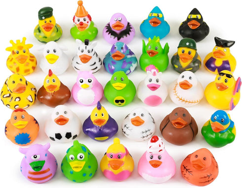 30 Pack 2.3 Inch (30 XY-WQ Rubber Duck for Jeeps Bath Toy Assortment - Bulk Floater Duck for Kids - Baby Showers