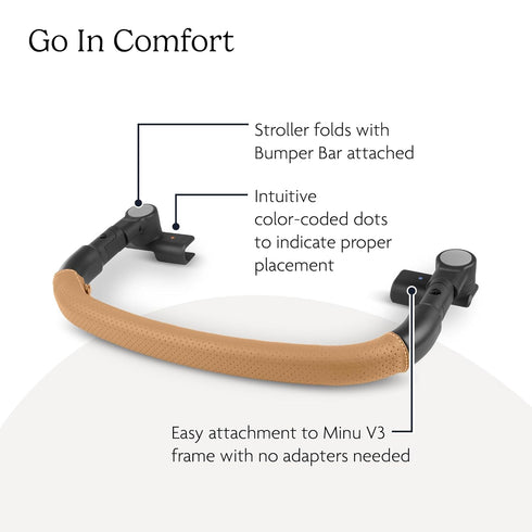 V3 UPPAbaby Bumper Bar for Minu Stroller - Quick Attachment - Folds with Stroller - Sand