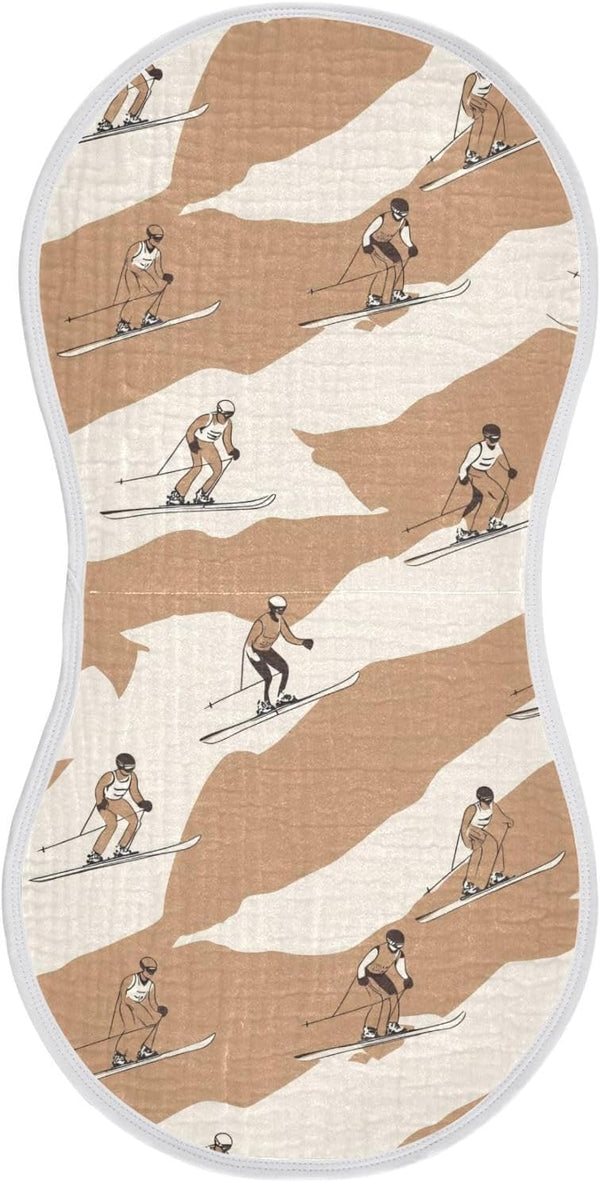 tplaotee Skiing Brown Cotton burping Cloths for Babies Soft and Absorbent? Baby wash
