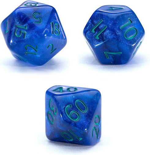 Gake Keeper Games Sui Generis Dice - Astral Dragon Indigo 7 pc Resin Dice Set