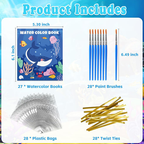 Rotu 4-8 27 Packs 83Pcs Party Favors for Kids Goodie Bags Stuffers for Kids Paint with Water Coloring Books