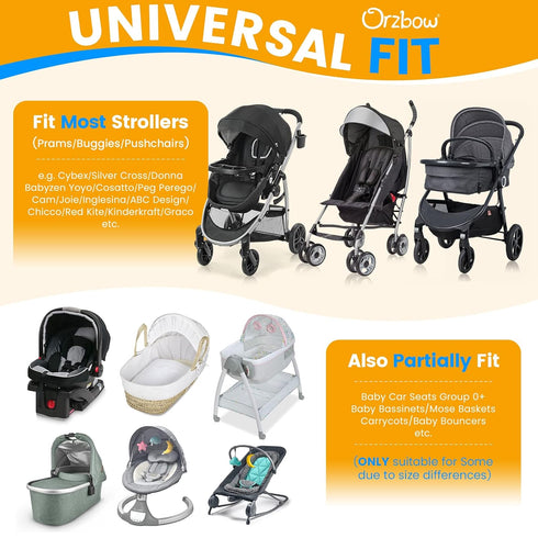 UPF50+ Orzbow Baby Mosquito Net with Sun Shade for Stroller, Universal Stroller Mosquito Netting Privacy Cover