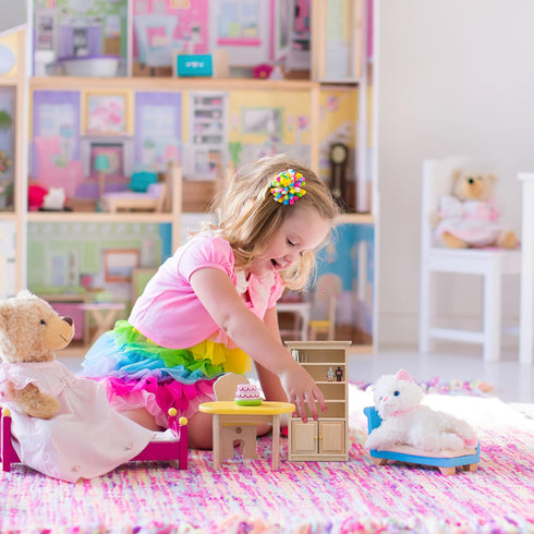 1: 12 Toyvian Mini Wooden Drawer Cabinet, Dollhouse Decoration Bookshelf with Wood Drawer Tiny Bookcase TV Cabinet