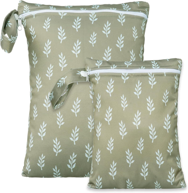 2 Sizes Wet Bags, Waterproof Storage Bag for Baby Diapers and Pump