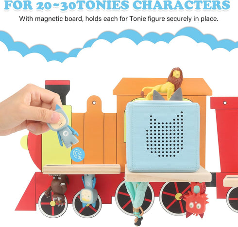 1/2 30~40 for Tonies Box Tonies Figures Organizer Storage Shelf Wall Mounted, Colorful Little Five-Train Magnetic