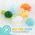 PUPTILY 6 Pack Set 1-3 Bath Toys No Hole Baby Bathtub Toys Soft Squeezable & Float on Water Easy-Grip Toddler Bath Toy