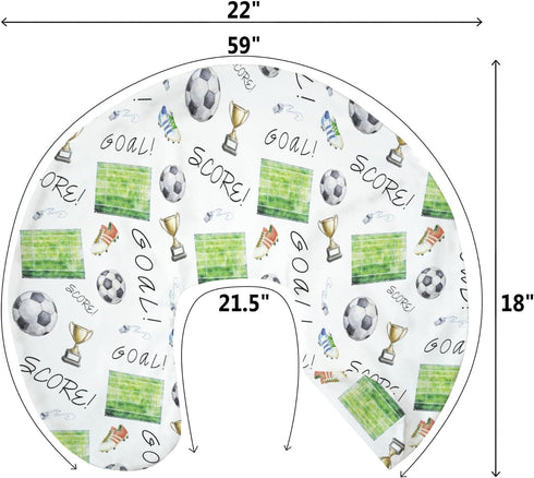 Watercolor Soccer Game Baby Nursing Pillow Covers for Boy Girl Fun Soccer Lovers Nursing Pillow Slipcovers