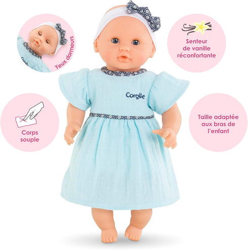 Corolle Bébé Calin Maud Baby Doll - 12" Soft Body Doll, Vanilla-Scented, Sleeping Eyes, Mon Premier Poupon Collection