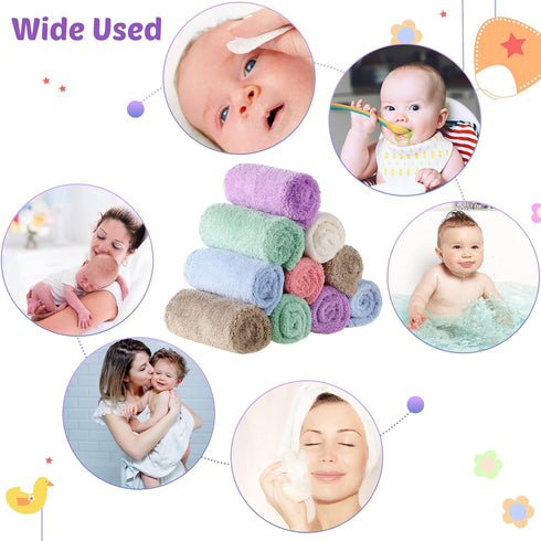 36 Pack 10 10 Inch Baby Washcloths x Microfiber Coral Fleece Baby Towels Bath Face Towel Absorbent Soft Kids Washcloths