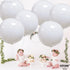 KatchOn Round White Foil Balloons, 22 Inch, Pack of 6 for Party Decorations, Metallic Birthday Balloons