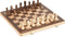 Lingle 15 Inch Travel Wooden Folding Chess Set with 3 Inch Kh Chess Pieces - Walnut & Maple Inlay Board