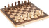Lingle 15 Inch Travel Wooden Folding Chess Set with 3 Inch Kh Chess Pieces - Walnut & Maple Inlay Board