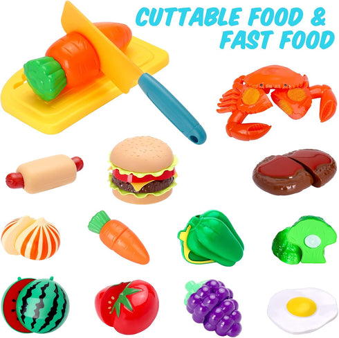 Meaicezli Set, Set, Playset Kids Play Kitchen Accessories Pretend Play Cooking Toys Kitchen Toys for Toddlers, Toy Pots