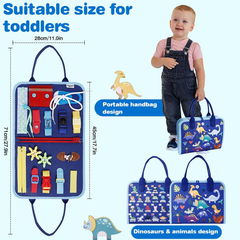 1 2 3 4 1-3, JHkim Busy Board Montessori Toys for Year Old Boys Girls Gifts, Sensory Toy for Toddlers Educational