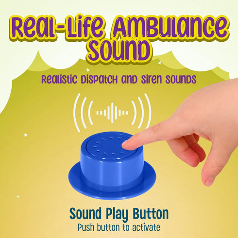 Ambulance Pop-up Play Tent for Kids with Sounds, Doctor Kit & Ball Pit, Easy Setup Indoor & Outdoor Emergency Vehicle
