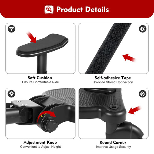 LyeXD Board,2in1 55lbs, Universal Stroller Stroller Ride Board, Buggy Board with Detachable Seat Standing Board