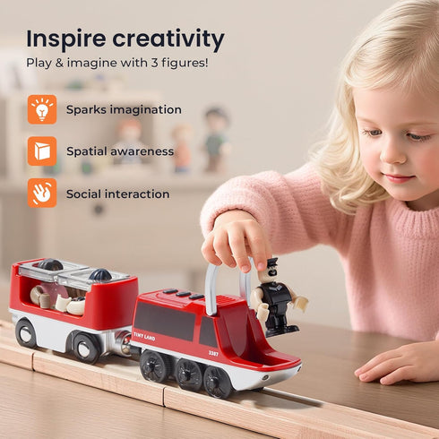 Set 3 4 5 Tiny Land Battery Operated Action Locomotive Train - Powerful Engine Bullet Train Compatible with Major Brand