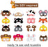 Blulu 16 Piece Farm Forest Animal Mask for Petting Zoo Birthday Christmas Costumes Dress-up Party