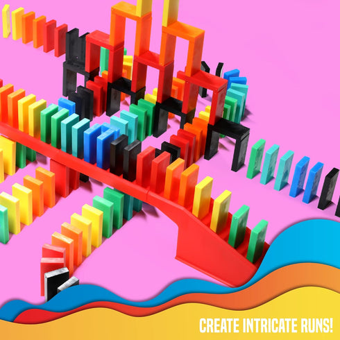 Bulk Dominoes Pro-Domino Kit | STEM STEAM Small Toys, Family Games for Kids, Building and Toppling Sets