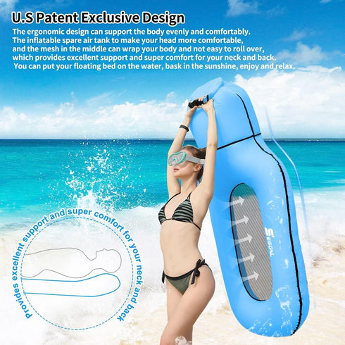 Hammock Swimming SEGOAL Pool Floats Inflatable Floating Lounger Chair Water Raft Ring Pool Float, Lightweight Single
