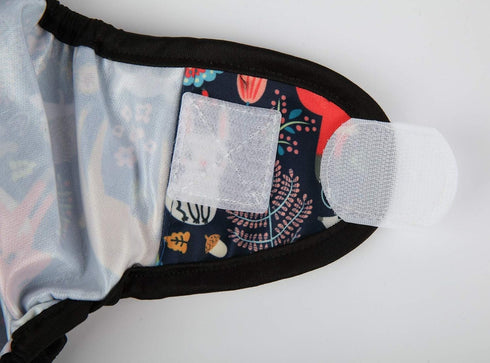 Sigzagor Gusset 6.6lbs 33lbs Baby Cloth Diaper Cover Nappy Hook and Loop Double to (Rabbits Wolves)