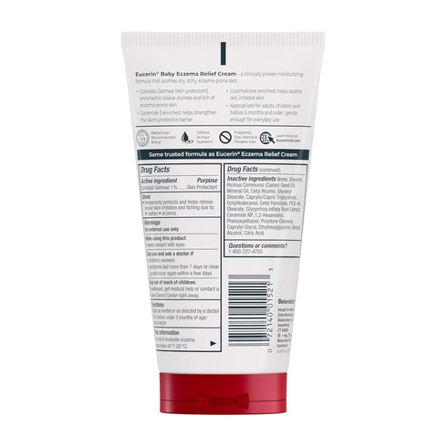 3+ 5 oz. Eucerin Baby Eczema Relief Body Cream, Steroid & Fragrance Free for Months of Age, Tube