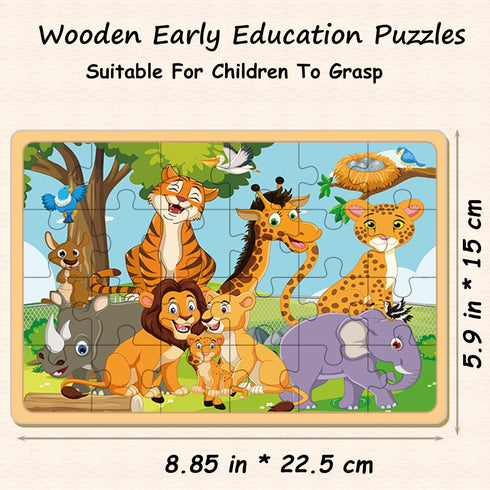Puzzles for Kids Ages 4-6 - 4 Pack 24 PCs Jigsaw Puzzles, Educational Brain Teaser Boards for Toddlers