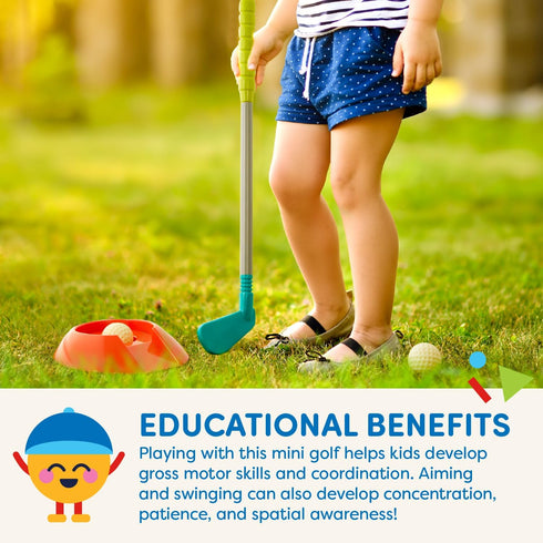 Battat Kids Golf Set, 2 Golf Clubs, 2 Golf Balls, 2 Putting Cups, Indoor & Outdoor Games for Ages 3+