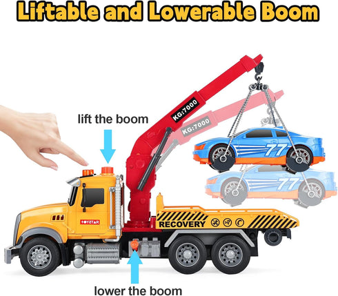 3+ 3-8 SASBSC Toy Trucks Big Tow Truck Toys for Year Old Boys with Sound and Light Friction Power Trucks Birthday Gifts