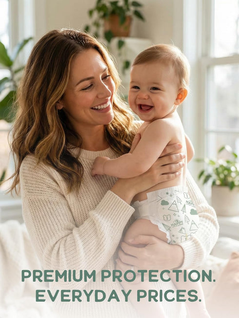 2, 100 Count Happy Little Camper Super Saver Diapers, Size | Budget-Friendly Disposable Baby Diapers for Sensitive Skin