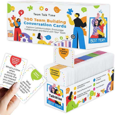 TALKWISE 700 Team Building Conversation Cards for Coworkers, Fun Team Building Games for