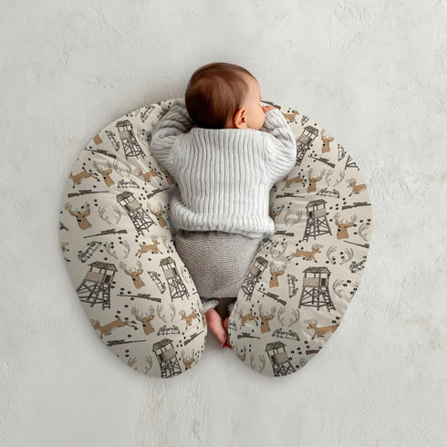 Cstdyfrv Deer Hunting Nursing Pillow Covers Hunter Tree Stand Removable Breastfeeding Slipcover Wild Animals Hunter