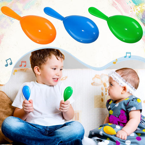 66 Packs 6 Vinsot Mini Maracas for Kids Neon Maracas Bulk Shakers Mini Noisemaker Mexican Party Favors for Cinco de