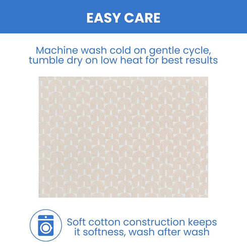 Delta Children 100% Cotton Muslin Baby Receiving Blankets, 47x47 Inches (Pack of 4), Neutral Boho