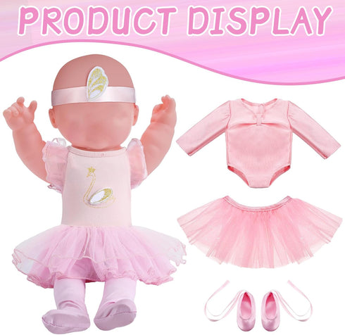 Kajaia 8 Pcs 18 Inch Doll Ballet Ballerina Outfits, Clothes & Accessories with Tutu Dance Dress