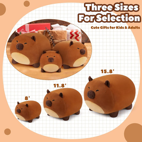 Capybara Plush Toys - 12'' Soft Plush Capybara Pillow, Cute Stuffed Toy, Doll Gift for Kids Girls Boys