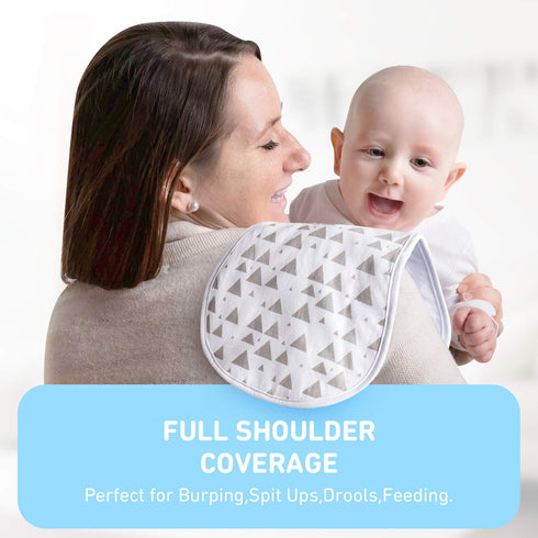 5 Pack Set, Burp Cloths for Baby Boys and Girls - Combed Cotton Baby Burp Extra Absorbent & Soft Burping Cloth, Burp