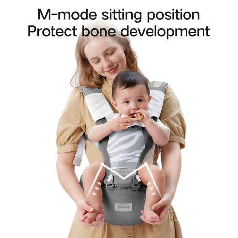 YEMKEZO 4-in-1 0-36 Baby Carrier Newborn to Toddler with Hip Seat, Multifunction Baby Hip, Ergonomic Infant Carrier
