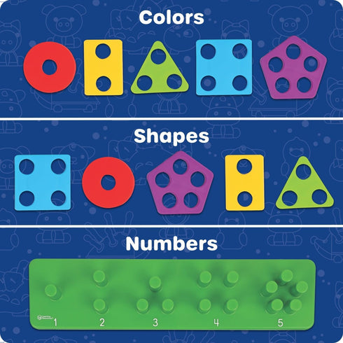 Learning Resources Stacking Shapes Garden, Fine Motor Skills, Stacking and Sorting Puzzle Board, Montessori Toddler
