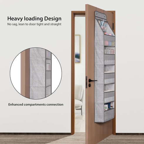 Univivi 6-Layer Fabric Over the Door Organizer, Gray Foldable Nursery Closet Storage for Cosmetics and Toys