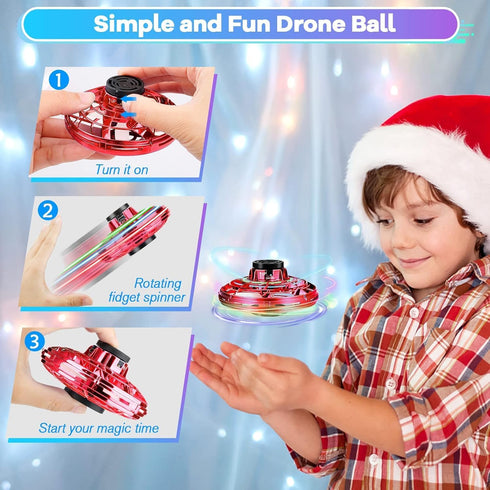 Toys,2026 6 7 8 9 Vantexi Drone for Kids Flying Upgrade LED Fidget Spinner,Hand Operated Fidget Flying Spinner Toy