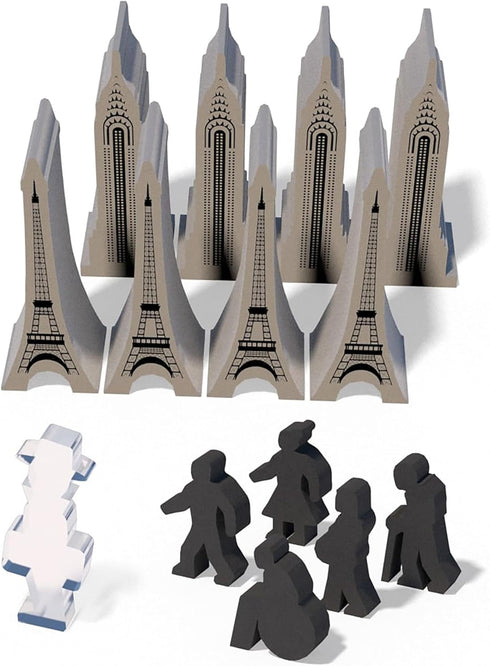 On The Underground: Paris/New York Board Game, Train Route Building Strategy, 2 City Maps, Family Game, Ages 14+, 2-5