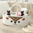Weysat Cute Deer Baby Diaper Caddy Organizer Cotton Rope Diaper Caddy Basket Woodland Nursery Decor Portable Organizer