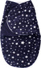 Hudson Baby Unisex Plush Swaddle Wrap, Navy Star, 0-3 Months