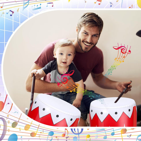 6 Pack Inflatable Instrument Toys - Drum Music Instruments Party Props Decorations for 80s 90s Rock and Roll Parties