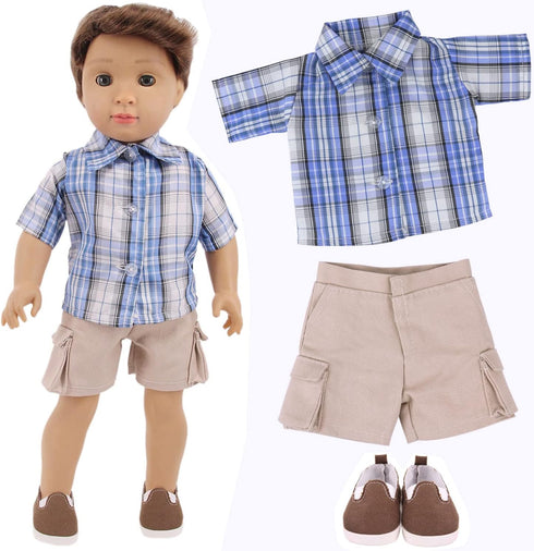5 Sets 3 18 Inch Ecore Fun Boy Doll Clothes and Pairs of Shoes Fit for Boy Dolls Clothes Outfit Birthday Reward Gift