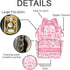 Workvalor Package Backpack Mommy Backpack Personalized Maternity for Women, Custom Cow Print Pink Diaper Customized