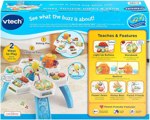 Interactive VTech Buzz and Learn Activity Table - Blue with Seven Play Zones