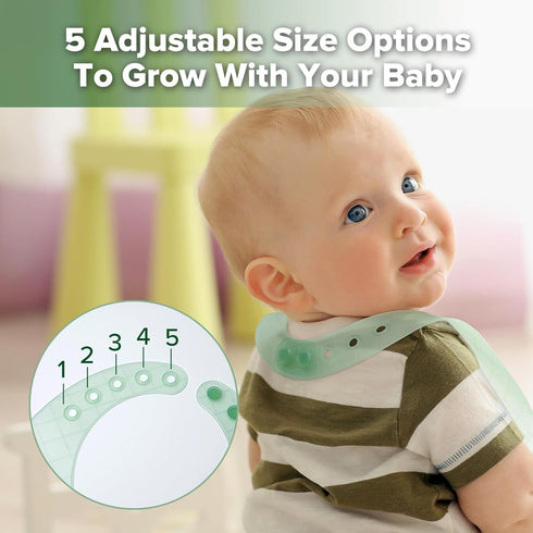 haakaa Lightweight Silicone Pocket Bib Ultra-Light & Foldable Travel Silicone Baby Bibs with Deep Food Catcher Pocket